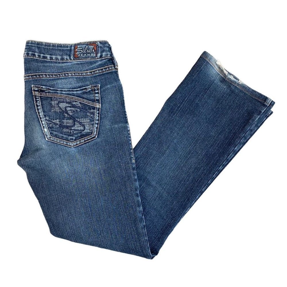 Silver Aiko Bootcut Jeans Womens 29x30 Mid Rise Dark Wash Stretch Boot Cut